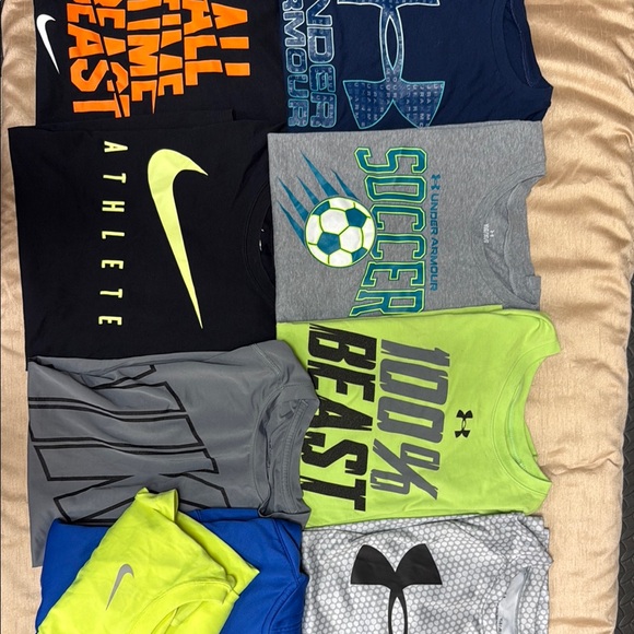 Under Armour Other - Lot of boys Large T-Shirts w/ 1 zipper hoodie and one tank